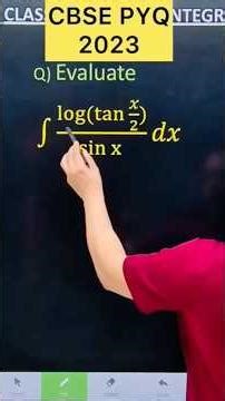 Q) Integration ∫ log ( tan x/2 ) / sin x 𝑑𝑥 #cbse #maths #cbse2026 #maths #cbse2024 #cbse