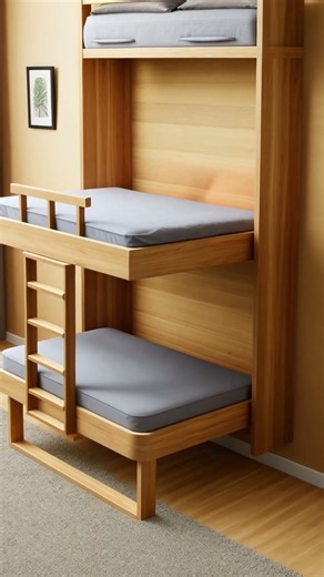 Murphy Bunk Bed with Fold-Down Ladder #YouTube #Shorts #Explore #Home #3d