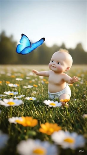 Adorable Baby Ghost Chasing Butterflies😂👻