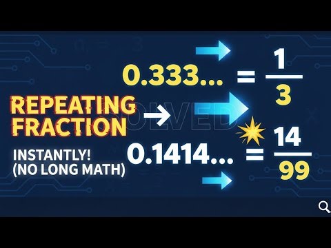 Convert Repeating Decimals to Fractions in 5 Seconds! 😱 | Best Math Trick