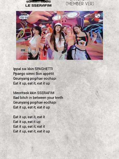 FULL LYRICS: Lesserafim - Spaghetti