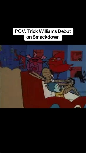 Lmaoooooooooo I know I wasn’t the only one who seen it. Trick Williams over here looking like Boogeyman from The Powerpuff Girls #WizardGang #WrestlingWithJustDoug #WWE