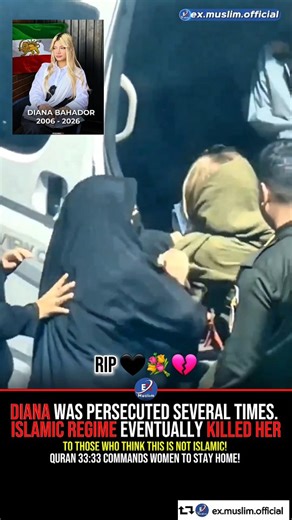 exmuslim on Instagram: "Read the caption! Rip @baby.rideerrrr In November 2022, the “Woman, Life, Freedom” uprising was sparked by the death of Mahsa Amini while in the custody of the morality police. Diana was also abducted and humiliated by the morality police for revealing her hair. This led to widespread protests demanding the removal of the morality police and the compulsory dress code. More than 1,500 people were k*lled. Diana was eventually released, and enforcement by the morality police