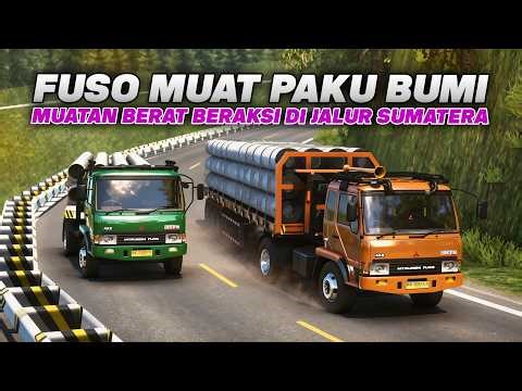 RECKLESS!! FUSO 220 TRUCK LOADED WITH EARTH NAILS ON EXTREME ROAD!! ETS2 Indonesia