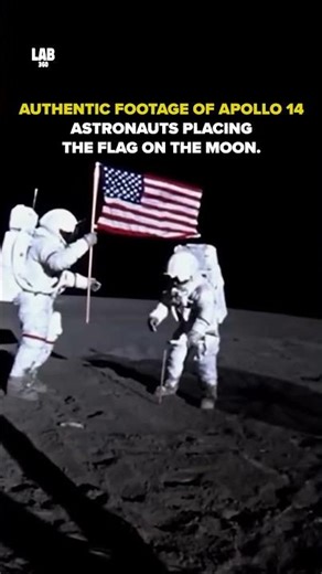 Real footage showing Apollo 14 astronauts planting the American flag on the Moon #shorts #nasa