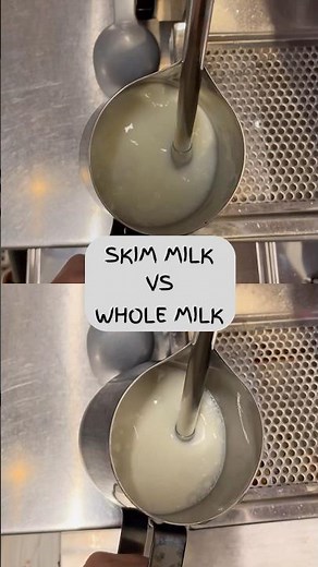 Latte Art Milk Steaming: Skim Milk VS Whole Milk #shorts #latteart #tutorial