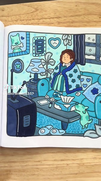 Blue 🩵 #girlmoments #girlmomentscompleted #onecolor #blue #colorwithme #coloringtiktok #coloringtok #coloring