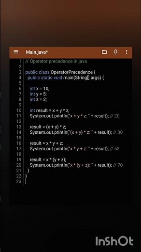 Operator precedence in java.#javaprogramming #java #javajobs #coding #python #coder #programminglife