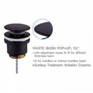 [Hot Item] Qiao'en Waste Basin Click-Clack Drain with Ceramic Surface and Colour Cap