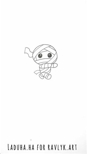 🧟‍♂️🎃 Mummy Drawing ✏️▶️ Halloween Spooky Cartoon 🕷️ #shorts #drawing #RavlykArt