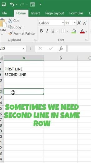 Alt Enter Second Line inside Excel Cell #excel #spreadsheetmagic #learnexcel