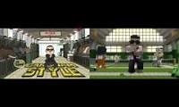 Mix of 2 videos from youtube : Minecraft Gangnam Style