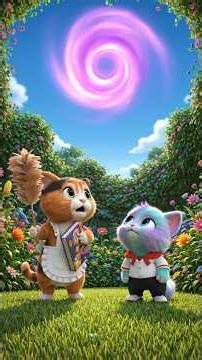 What does Simcat the cat do when aliens appear? Protecting Earth today! #catstory #animation #cat