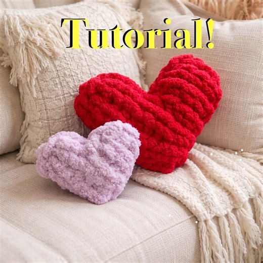 Heart Tutorial, Chunky Finger Knitting Heart Tutorial, DIY Valentines Day, Heart Tutorial, Chunky Knit Heart Tutorial, Beginner Small Mini - Etsy