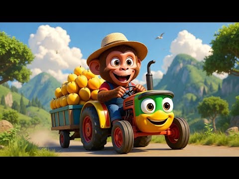 Farm Adventure: Happy Monkey Farmer Drives Tractor to Harvest Fresh Mangoes 🥭 🚜 | Tractor Adventure