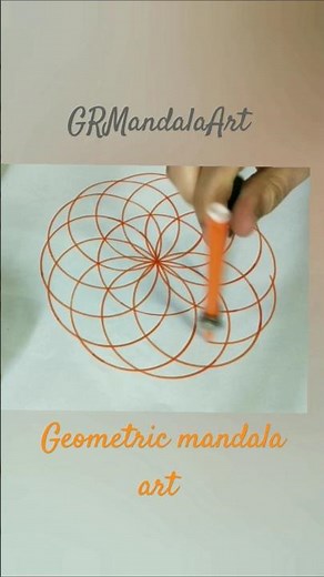 How to draw geometric mandala outline for beginners