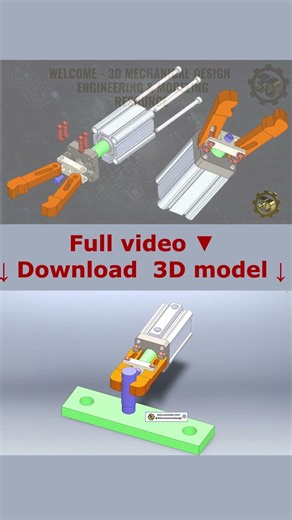 ⚡How to Model a Pneumatic Clamp in SolidWorks #shorts