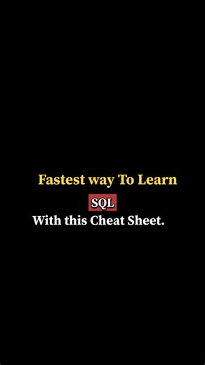 𝖢𝗈𝖽𝖾𝖡𝗎𝗂𝗅𝖽𝖾𝗋𝖧𝖰 👨‍💻 | Aspiring Software Engineer on Instagram: "💰 DM FOR PAID PROMOTION 🚀 🚀 Master SQL with This Ultimate Cheat Sheet! 🔥 Struggling with SQL queries? Here’s a quick SQL Cheat Sheet to help you ace your database skills! 💻📊 ✨️Follow and Comment "Sql" I will sent you 📚✅️ (🎯Target make 20k Family 🚀) #SQL #SQLCheatSheet #LearnSQL #Database #SQLQueries #SQLTutorial #DataScience #Programming #Coding #Developer #TechSkills #CodeBuilderHQ #SoftwareDeveloper #WebDevel
