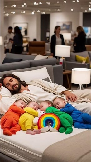 Jesus blessings 🌈👶😇✨ Rainbow Babies & Chameleon Change Color with Magic Couch 🦎💚