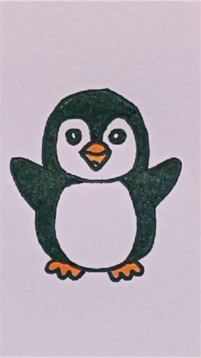 How to draw a penguin 🐧 step by step tutorial drawing #art #shorts