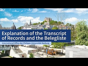 Explanation of the Transcript of Records and the Belegliste