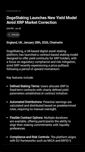 DogeStaking: New XRP Yield Model & Compliance Integration #tranding #crypto #viral