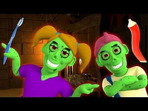 This Is The Way Zombies Brush Our Teeth | Funny Halloween Songs | HooplaKidz