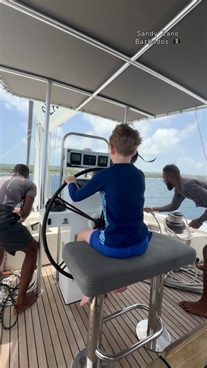 Anya Johnson on Instagram: "The best time and place, my captain steering the adventure! 🌊⛵️ No cares in the world…. Sandy Lane Barbados… Take me back #FamilyTime #OceanVibes #sandylane #barbados #summer #travel"