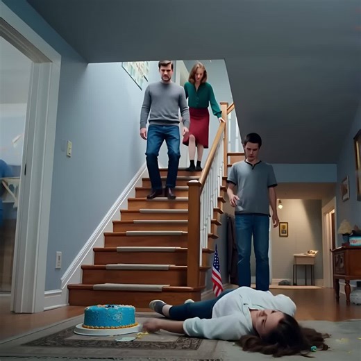 “Walk it off, stop being a baby,” my father yelled as I lay motionless on the ground. My brother stood above me on the basement stairs, wearing the same careful look he’d used our whole lives whenever something “accidental” happened around me. Jake’s 16th birthday cake lay upside down beside me, blue frosting smeared across the concrete like it was part of the mess, not evidence of what he’d done. I tried to wiggle my toes. Nothing. I tried again, harder. Still nothing. “Dad, I can’t move my leg