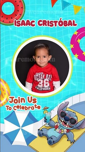 Stitch Pool Party Invite 🌊