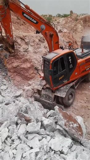 DOOSAN Excavator in Action at Construction Site