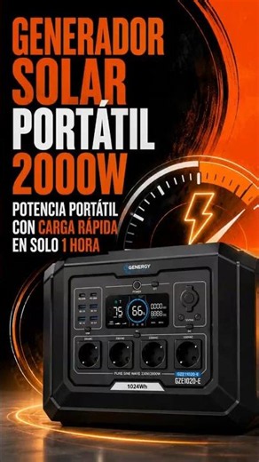 Generador Solar Portátil 2000W | Carga rápida y energía para cualquier lugar