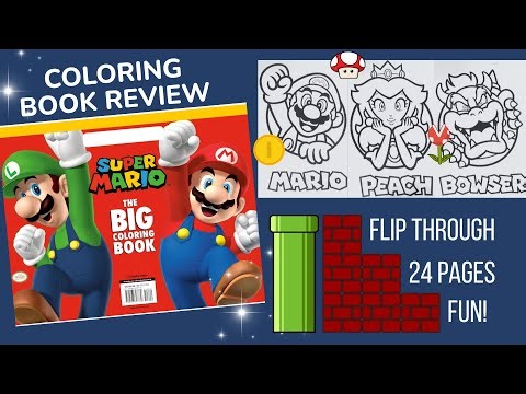 Super Mario The Big Coloring Book ASMR Coloring Book Flip Through Product Review + Coloring Tips