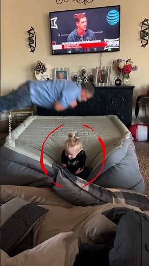 Kid Flies From Air Mattress 😂