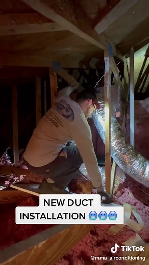 New Duct Installatinion properly strapped and sealed with mastic #foryou #foryoupage #Miami #Attic #hvac #quality #trustworthy #BestInDade #Follow