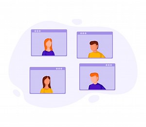 Premium Vector | Video conference 2 people 5