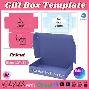 Gift Box Template, Rectangle Box Template, Rectangular Box Label, Shipping Box, Rectangle Gift Box, Printable Gift Box, Simple Box SVG - Etsy