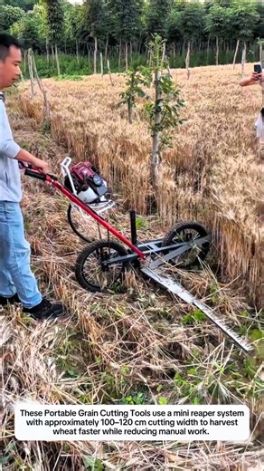 Portable Grain Cutting Tools Harvest 120cm Wheat Faster With Mini Reaper System