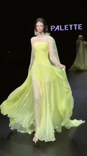 Wait Till You See This Stunning Yellow Dress! 😍✨ | Fashion Runway #Shorts