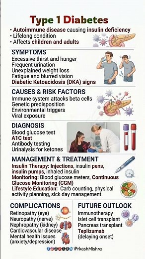 TYPE 1 DIABETES: Symptoms Causes & Risk Factors Diagnosis Management & Treatment Complication...