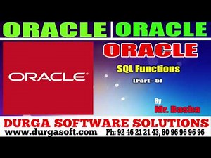 Oracle Tutorial || Oracle|Sql Functions Part - 5 by basha