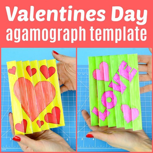 VALENTINE'S DAY AGAMOGRAPH - printable template included