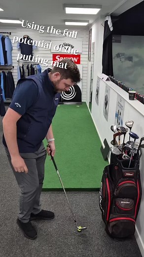 A putting mat isn't just for putting 👀 #golfer #practice #shortgame #golf #golfcoaching