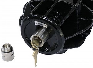 ICON Trailer Coupler Lock for Yoke-Style 2" Ball Coupler - Cast and Stainless Steel - Black Altor Lo