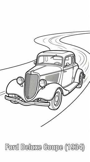 Vintage Ford Deluxe Coupe Coloring Book - 50 Classic Car Printable Pages - Etsy UK