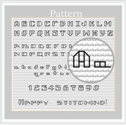 Backstitch Alphabet Cross Stitch Pattern With Small Letters and Numbers - Etsy UK