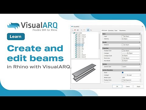 Create and edit beams with VisualARQ 1