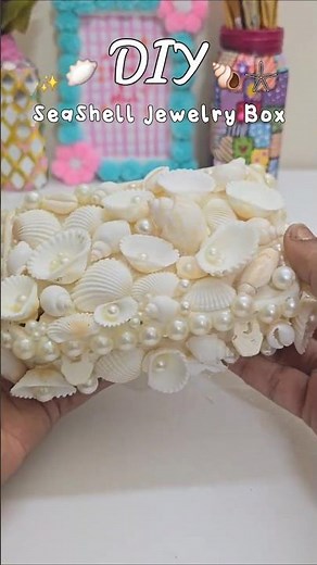 Turn a Simple Box into a Seashell Jewelry Box 🐚✨ | DIY Gift Idea #shorts #seashellcraft #jewelrybox