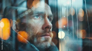 A person standing by an open window, looking outside into the darkness