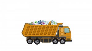 Garbage truck full of mixed waste illustration
